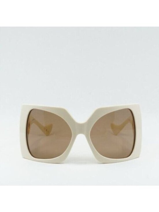 Gucci GG1255S 002 Sunglasses Ivory Butterfly Frame, Light Brown Lenses main image 11